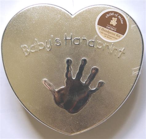 baby plaster handprint kit heart shaped in metal box|Baby Handprint Kit by Stepping Stones 6 Ounces Plaster/heart .